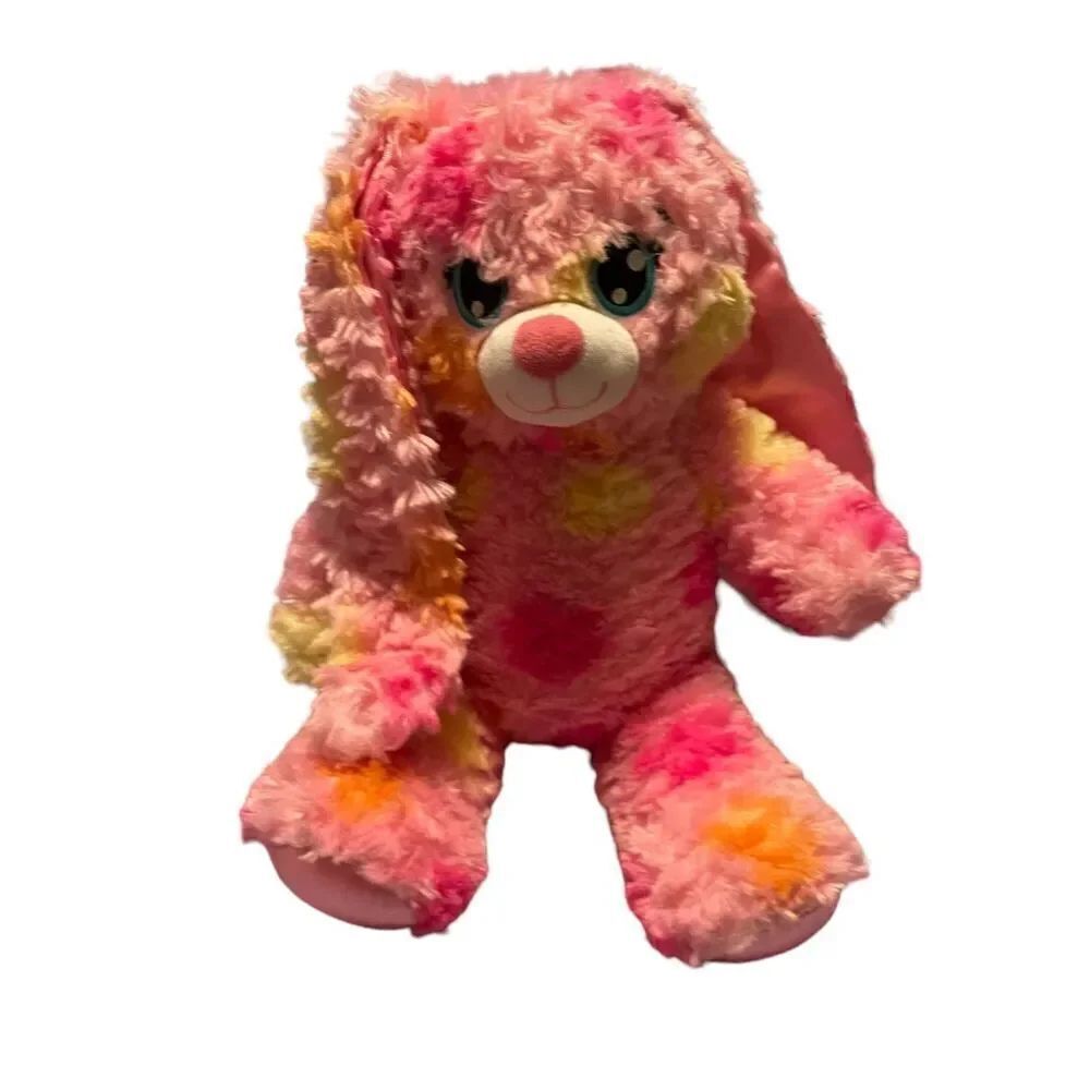 Build-A-Bear Workshop Kids Pink Polka Dots Bunny Rabbit Stuffed Animal Plush Toy